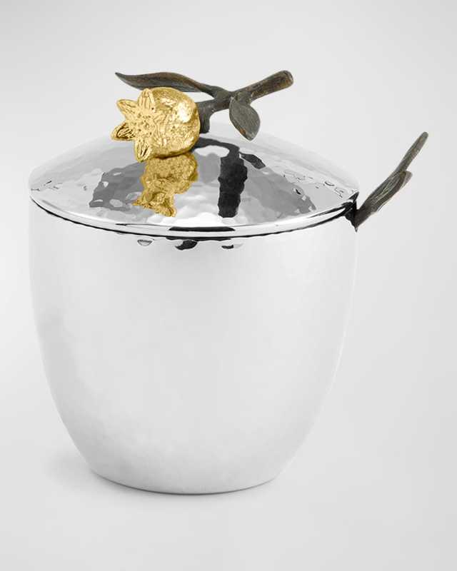 Pomegranate Sugar Pot with Spoon